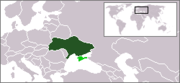 Un mapa mostrant la localització de Ucraïna