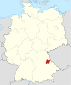 Mapa Německa, poloha okresu Schwandorf zvýrazněna