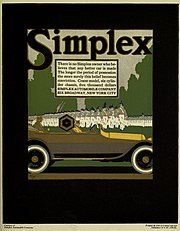 1917 Simplex Crane Model poster by Louis Fancher