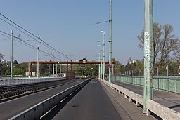 Mülheimer Brücke, Köln, während Sanierung in nordwestlicher Richtung-7091