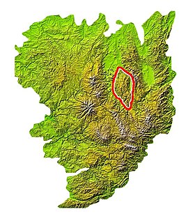 Ubicación de Livradois en el mapa del Macizo Central.