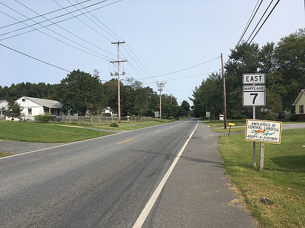 MD 7 eastbound leaving North East