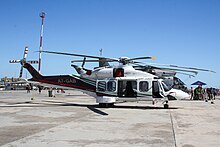 A Gulf Helicopters AW189 before delivery on display at 2015 Malta International Airshow. MIAS 260915 Gulf Helicopters AW189 03.jpg