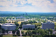 The Marshall Space Flight Center in Huntsville, Alabama, where the Planetary Missions Program Office is located MSFC Aerial 2017.jpg