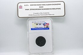 Koin digrading oleh Penggredan Numismatik Malaysia