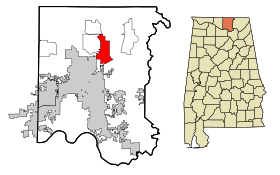 Madison County Alabama Incorporated and Unincorporated areas Moores Mill Highlighted.svg
