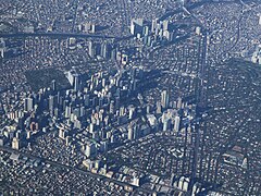 Makati City, EDSA from air