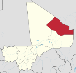 Kidalregionens beliggenhed i Mali