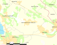 Carte de la commune de Saint-Martin-de-Nigelles.