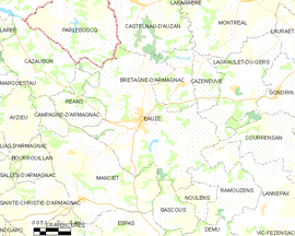 Mapa obce Eauze