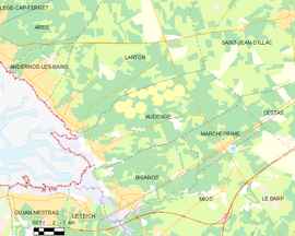 Mapa obce Audenge