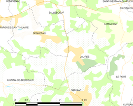 Mapa obce Loupes