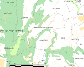 Mapa obce Mournans-Charbonny