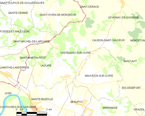 Poziția localității Castelnau-sur-Gupie