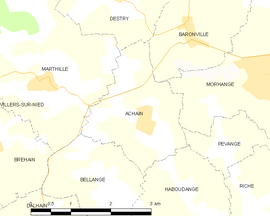 Mapa obce Achain