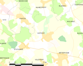 Mapa obce Distroff