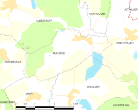 Mapa obce Munster