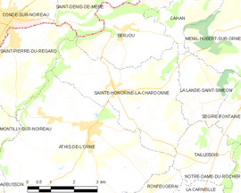 Mapa obce Sainte-Honorine-la-Chardonne