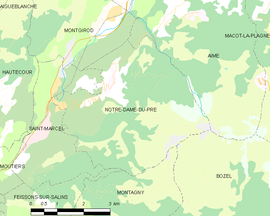 Mapa obce Notre-Dame-du-Pré