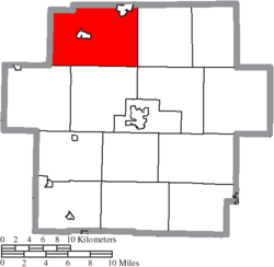 موقعیت بخش براون، شهرستان کارول، اوهایو در نقشه