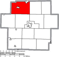 Brown Township okulunun Carroll County'deki konumu