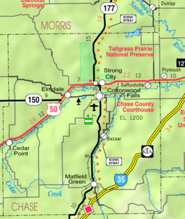Kaart van Chase County
