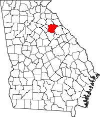 オグルソープ郡の位置を示したジョージア州の地図