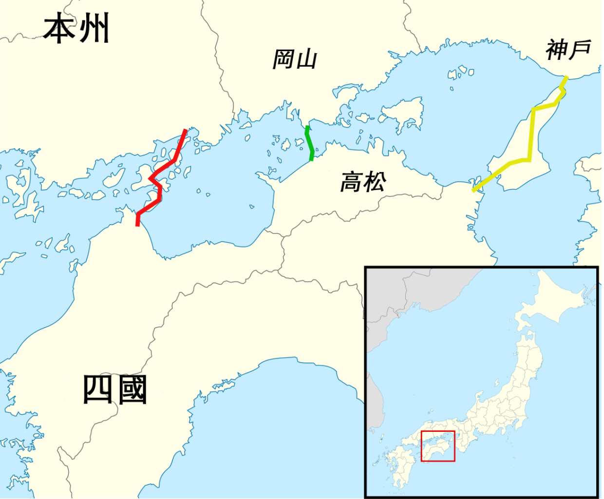 File:Map of Honshu-Shikoku Bridge Project (zh-hant).svg - 维基百科 