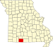 Map of Missouri highlighting Taney County