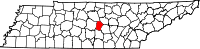 Locatie van Cannon County in Tennessee