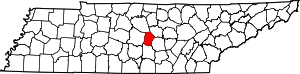 State map highlighting Cannon County