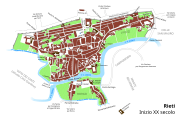 Mappa di Rieti ad inizio del Novecento