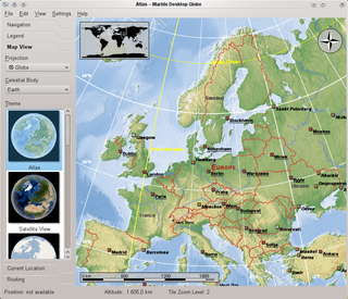 Marble (software) Vrtual globe 3-D modeling application