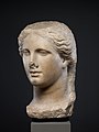 Monumental classicistic marble head of a Ptolemaic queen, possibly Arsinoe II, 270-250 BCE.