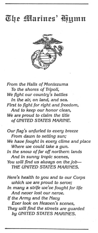 <span class="mw-page-title-main">Marines' Hymn</span> Official hymn of the United States Marine Corps