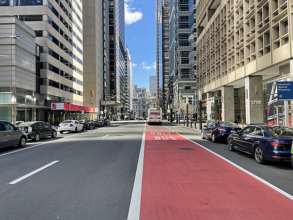 1700 block of Market Street in the Penn Center area west of City Hall