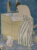 Woman Bathing, (drypoint and aquatint, 1890-1), Terra Foundation for American Art.