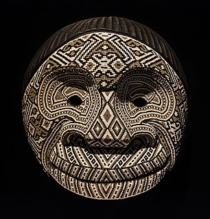 Mask used in folk ritual of Chaquiras indigenous people of Colombia. It was used in spiritual rituals related to abundance and sexuality and in medicinal rituals in which the ayahuasca plant is used