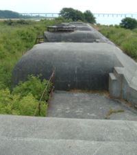 remains of gun emplacements protecting entrance to Storstrømmen