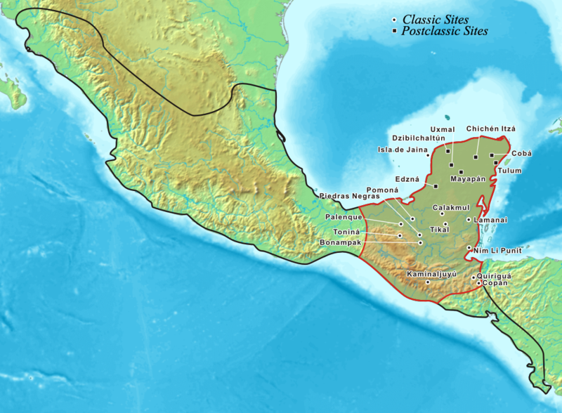 mayan and aztec empire map