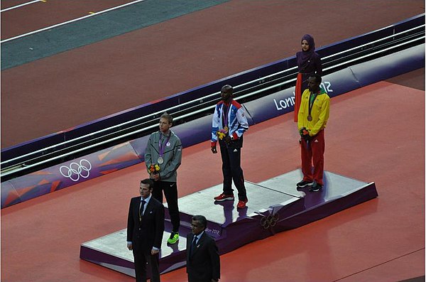 Rupp on the medal podium at the 2012 Olympics