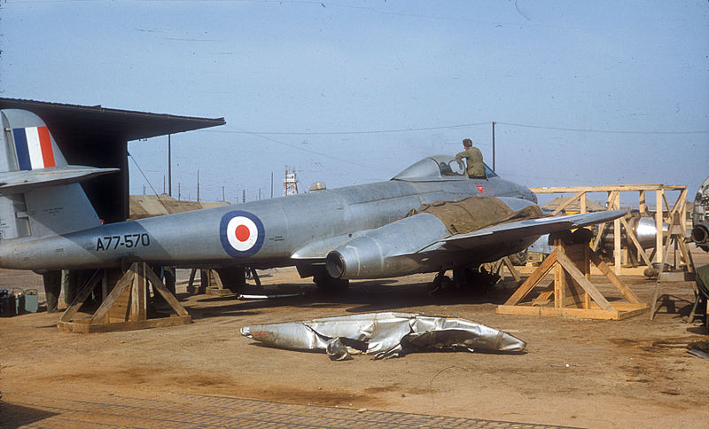 File:Meteor F8 77 Sqn RAAF at Kimpo c1952.jpg