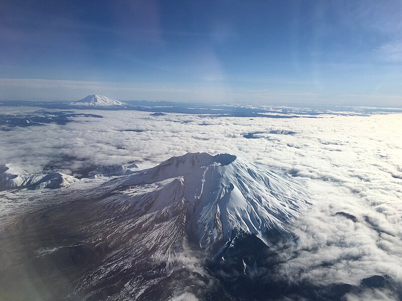 File:Mount Saint Helens from the air, with Mount Adams in background 04.jpg