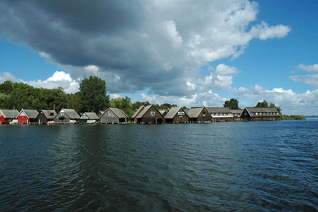 Boathouses in front of Röbel