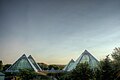 The Muttart Conservatory in the North Saskatchewan river valley