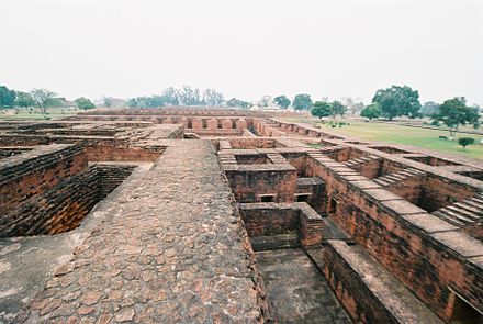 Excavated ruins of the monasteries of Nalanda.