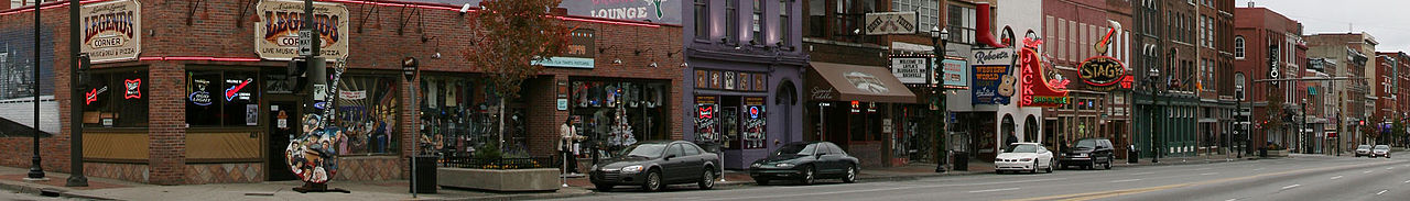 Businesses on Lower Broadway in Downtown Nashville