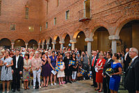 Swedish citizenship ceremony inside Stockholm City Hall on 6 June 2011. Nationaldagen 2011- Medborgarskapsceremoni i Sthlms stadshus.jpg