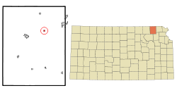 Location within Nemaha County and Kansas