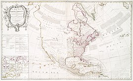 "A new map of North America" following the Treaty of Paris
